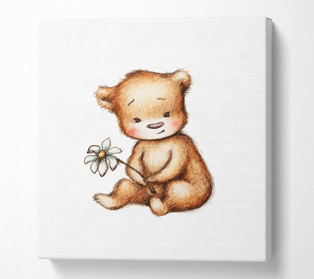  A Canvas Print of Flower Bear Canvas Wall Art