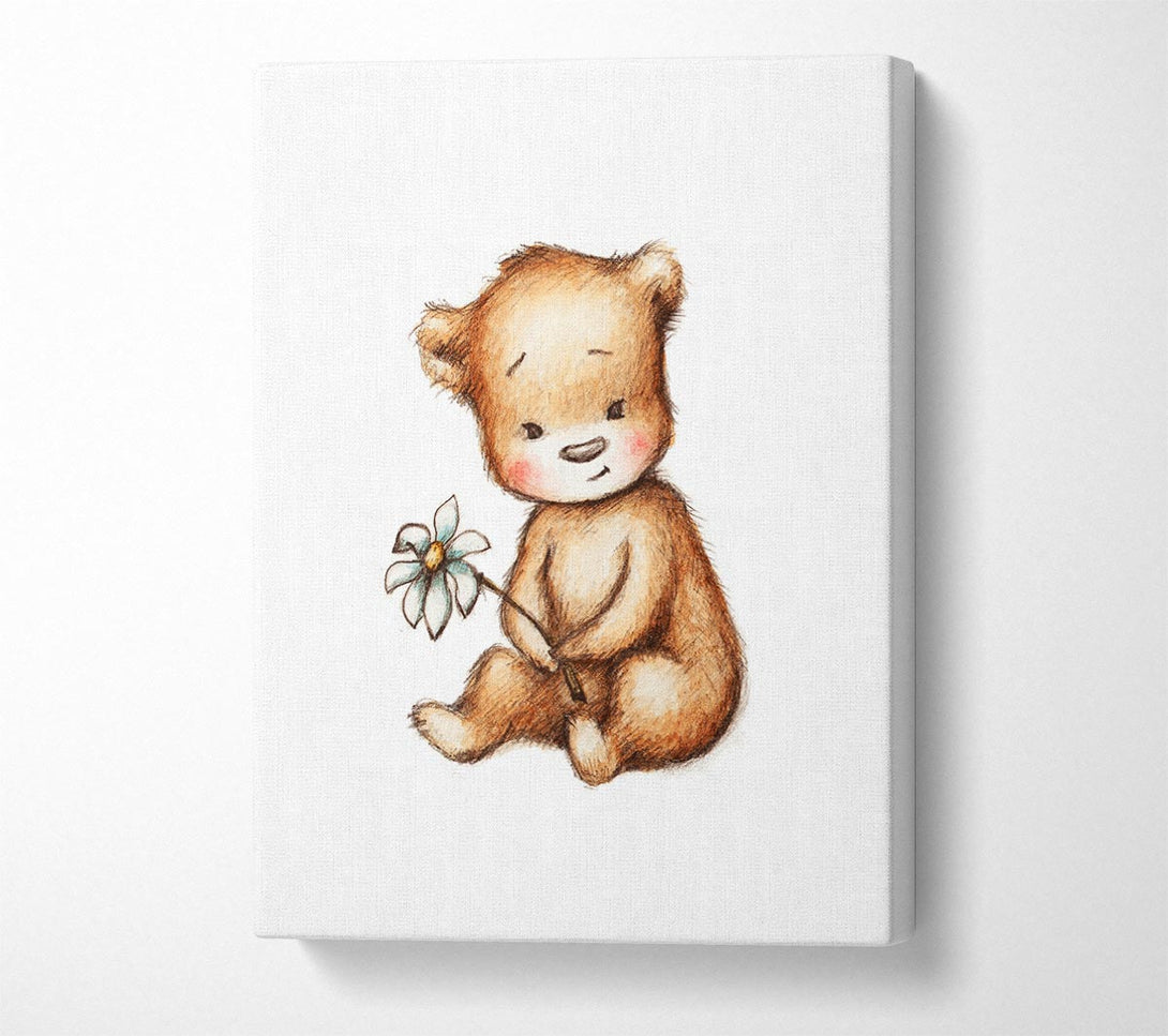 A Canvas Print of Flower Bear Canvas Wall Art