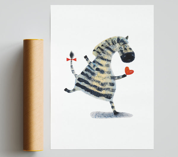 Dancing Zebra Love Giclee Print
