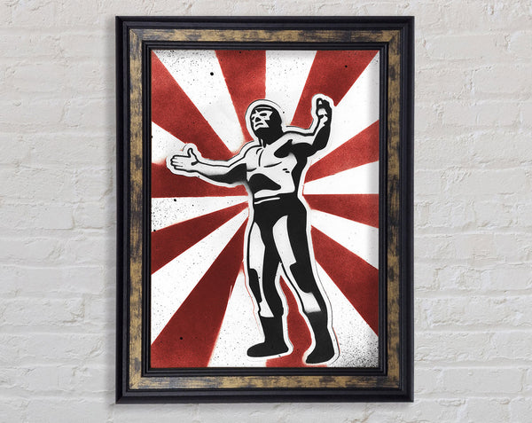 Wrestling Hero Framed Print