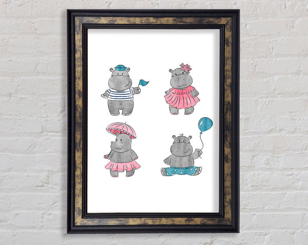 Hippo Love Framed Print