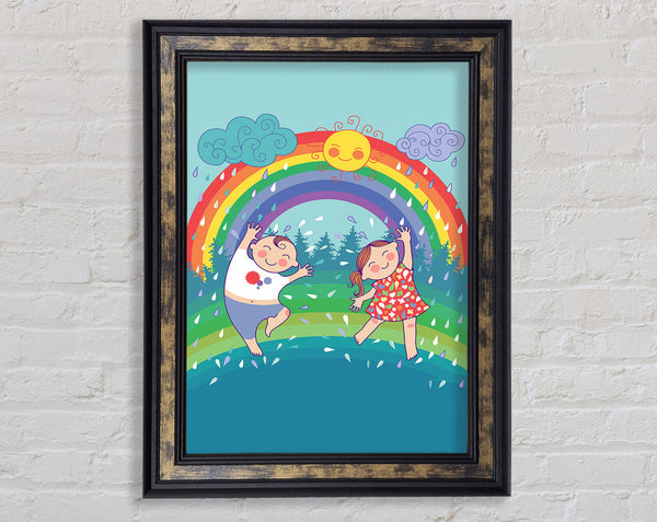 Rainbow Kids Framed Print