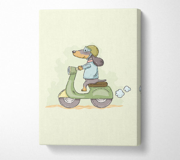  A Canvas Print of Scooter Dog Canvas Art
