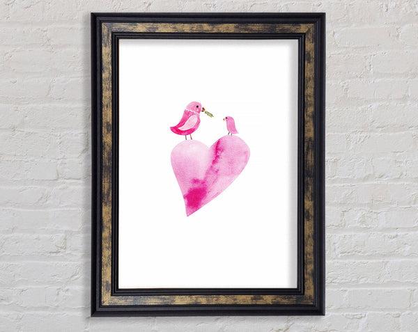 Loveheart Birds Framed Print