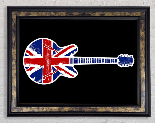 Guitar British Flag Framed Print