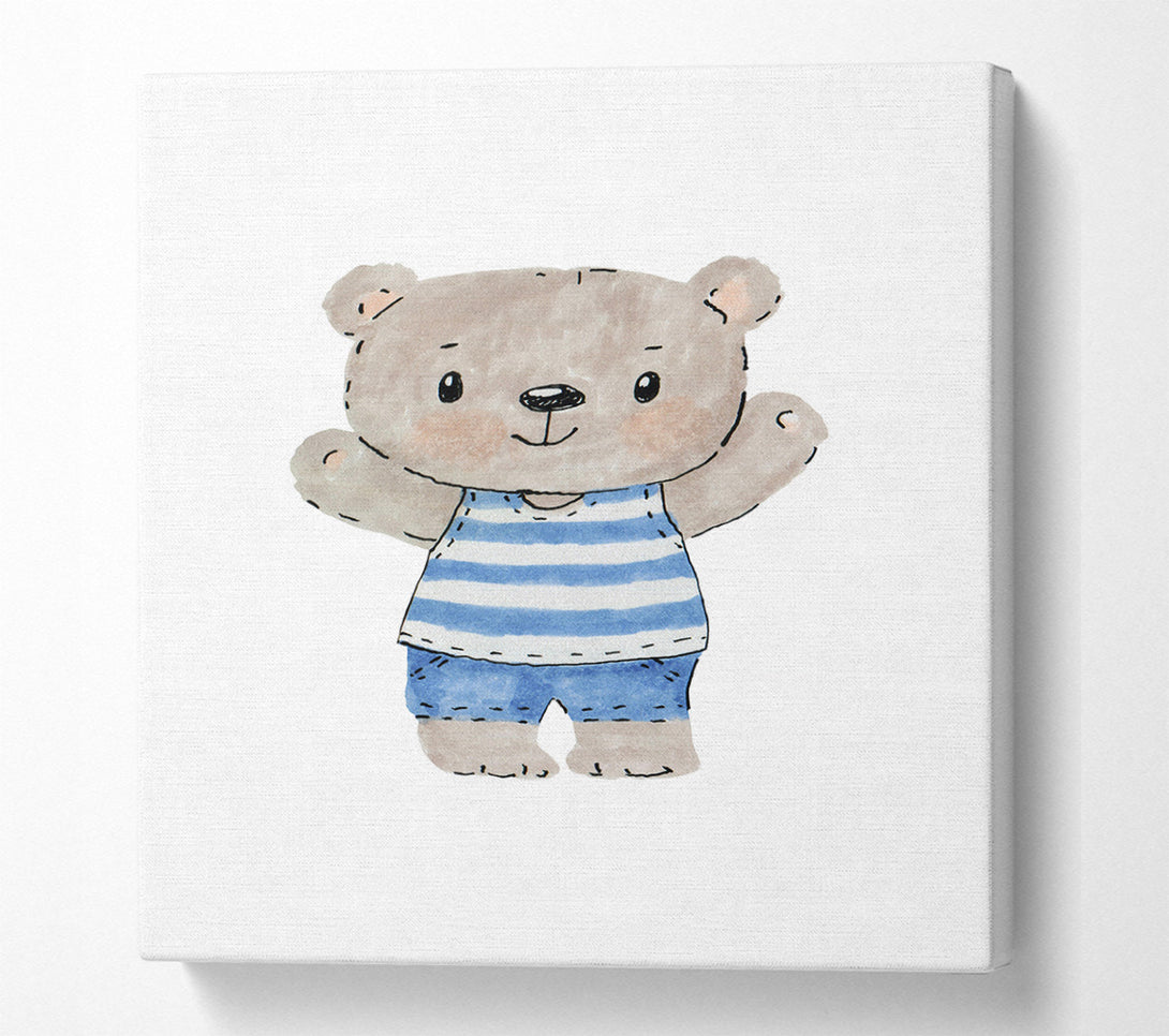  A Canvas Print of Teady Bear In His Pyjamas Canvas Print