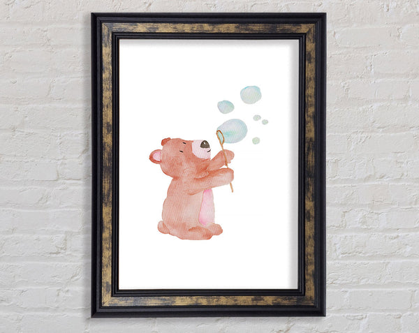 Bear Bubble Love Framed Print