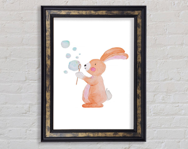 Bunny Bubble Love Framed Print