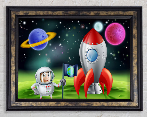 Space Boy Framed Print