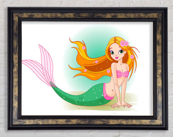 Pretty Mermaid Framed Print
