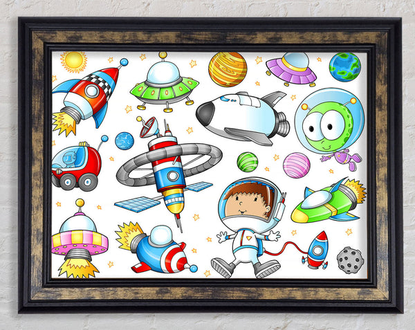 Space Kid Framed Print