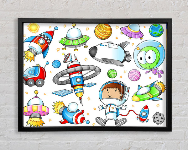 Space Kid Framed Print