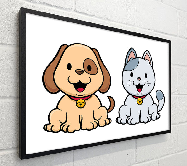 Happy Cat And Dog