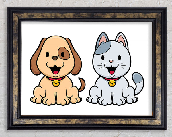 Happy Cat And Dog