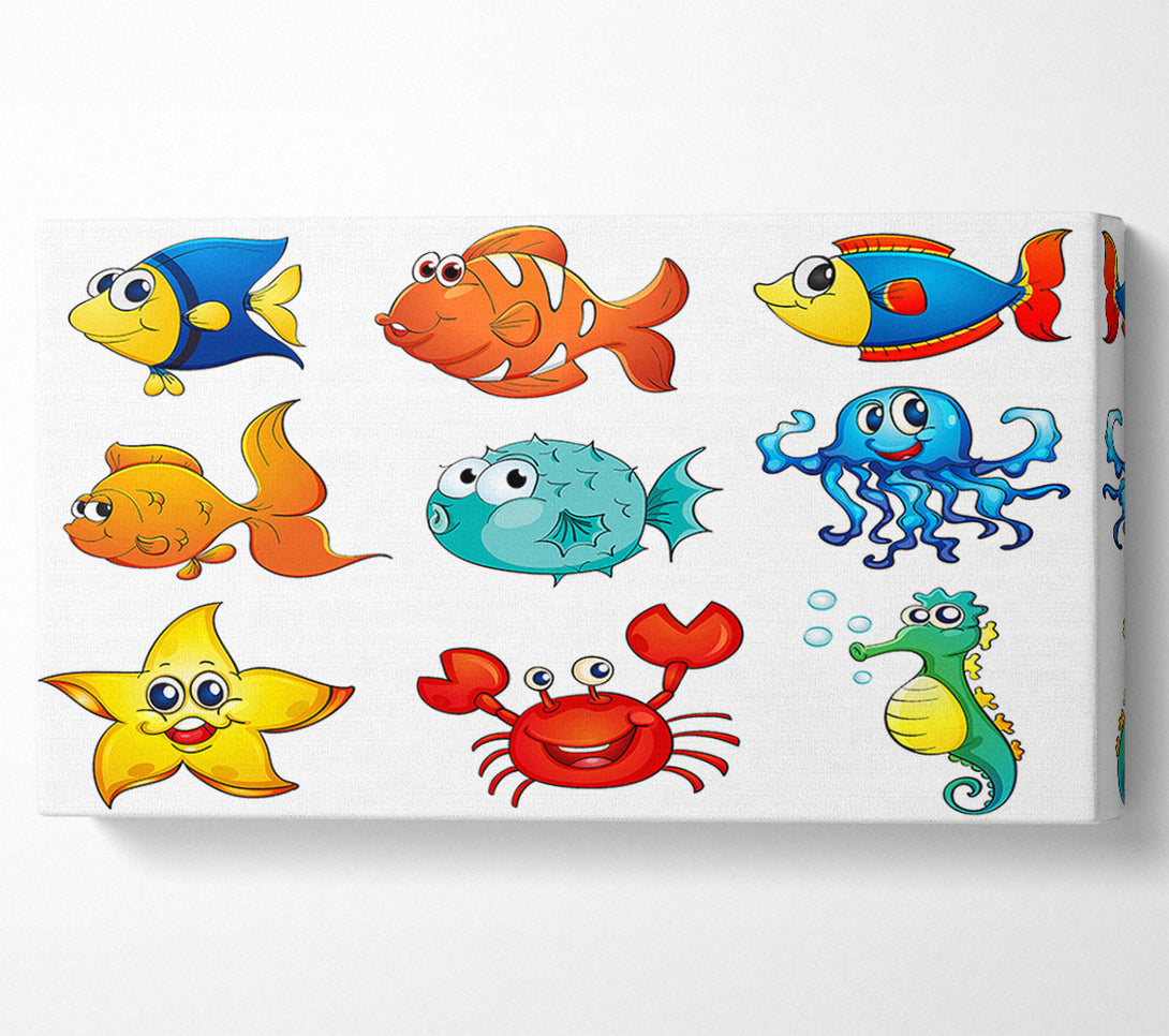  A Canvas Print of Happy Fish 2 Canvas Wall Art