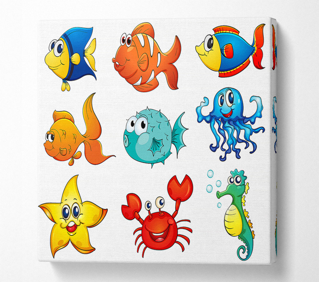 A Canvas Print of Happy Fish 2 Canvas Wall Art