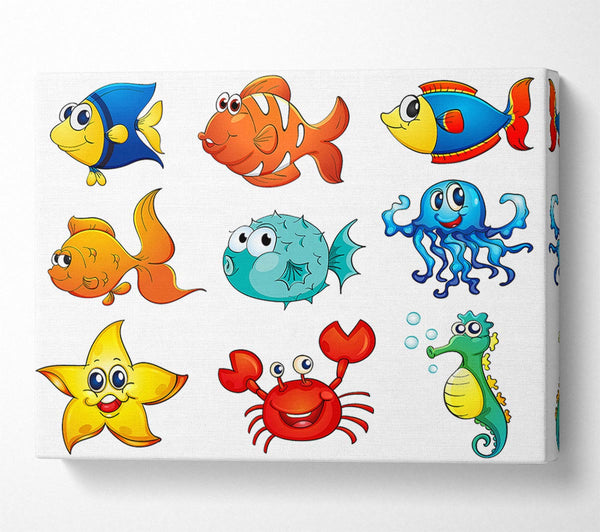  A Canvas Print of Happy Fish 2 Canvas Wall Art