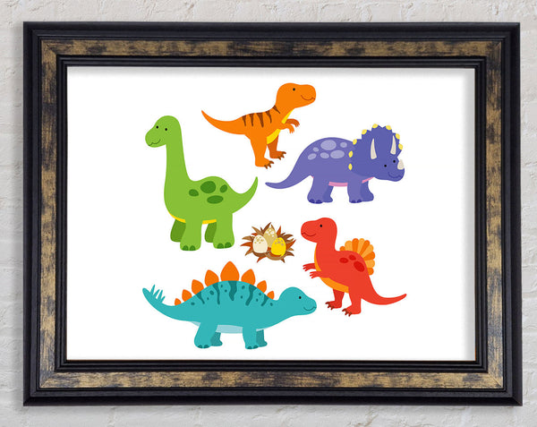 Dinosaur Tribe 2 Framed Print
