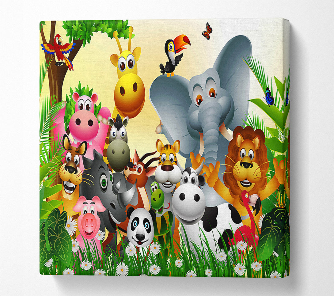  A Canvas Print of Safari Animal Friends 1 Canvas Print