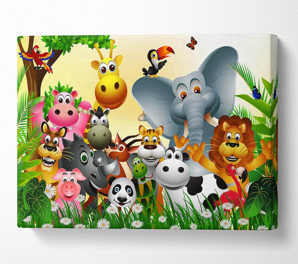  A Canvas Print of Safari Animal Friends 1 Canvas Print