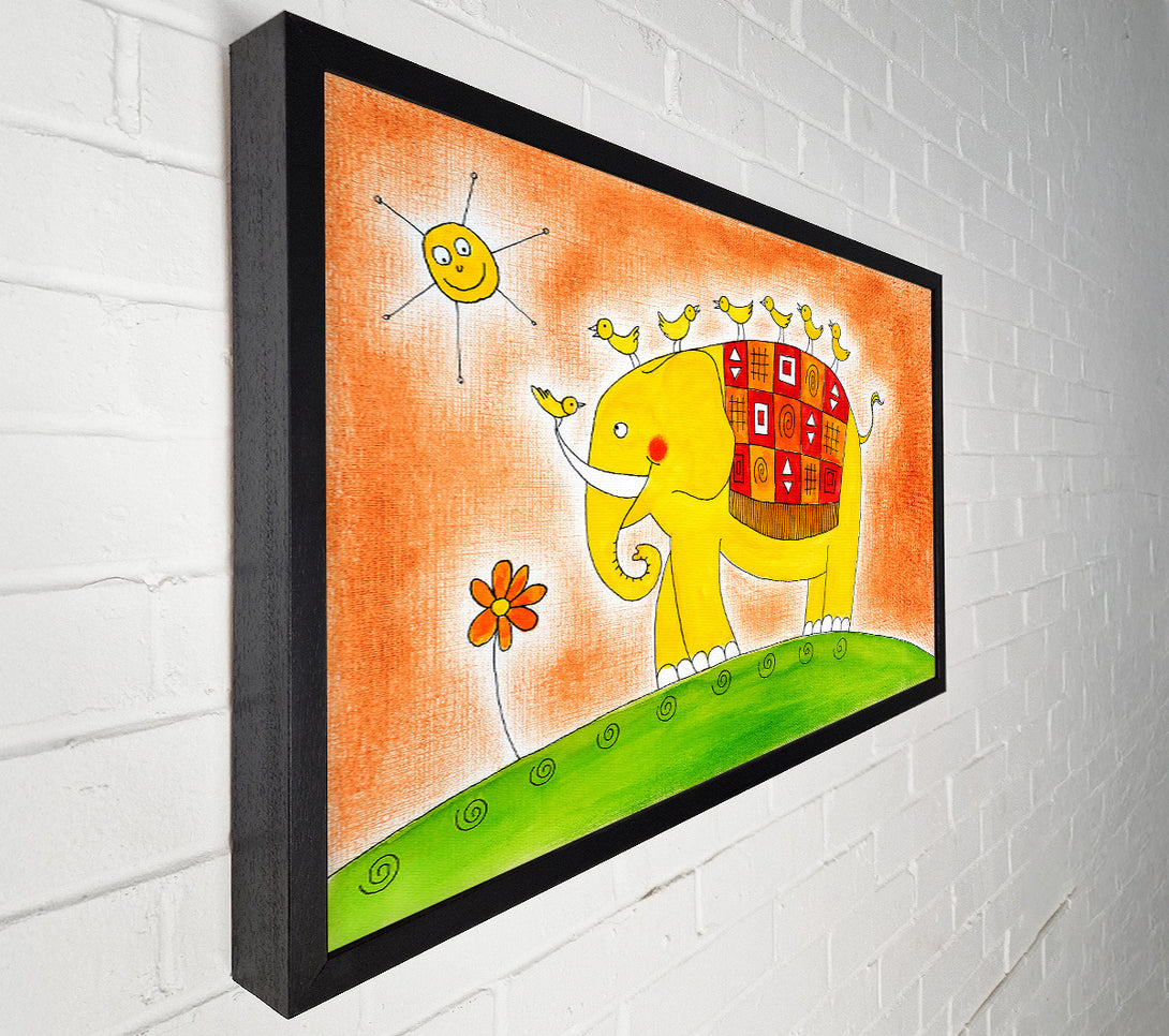  A Canvas Print of Happy Elephant Walk Canvas Print