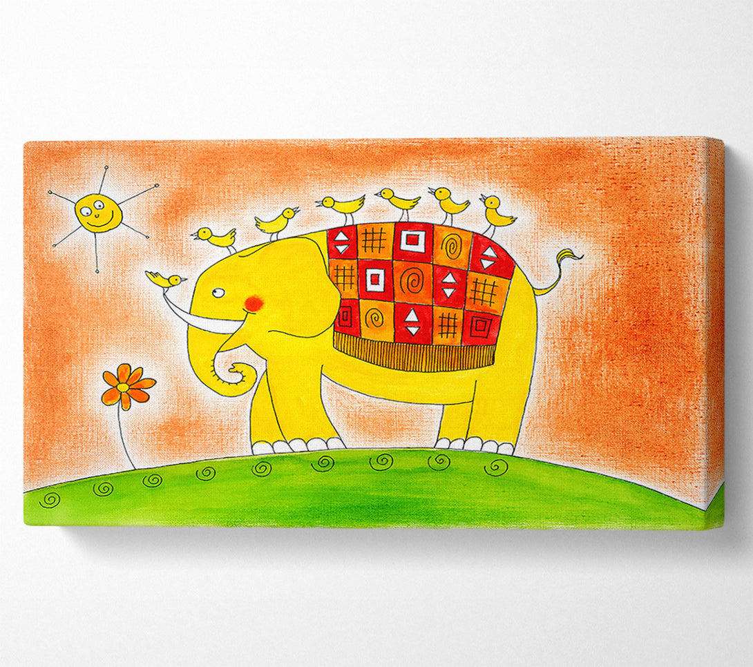  A Canvas Print of Happy Elephant Walk Canvas Print