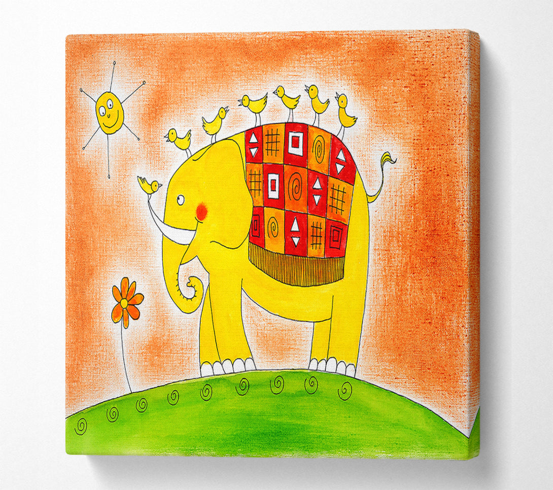  A Canvas Print of Happy Elephant Walk Canvas Print
