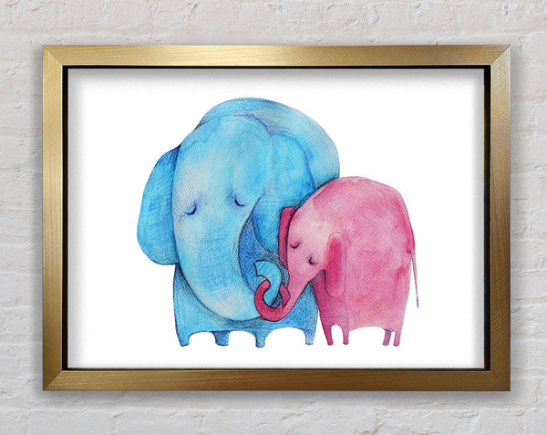 Mutter und Baby Elefant