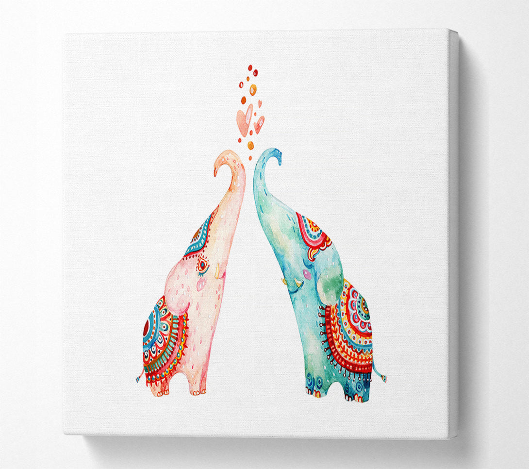  A Canvas Print of Elephant Love Canvas Print