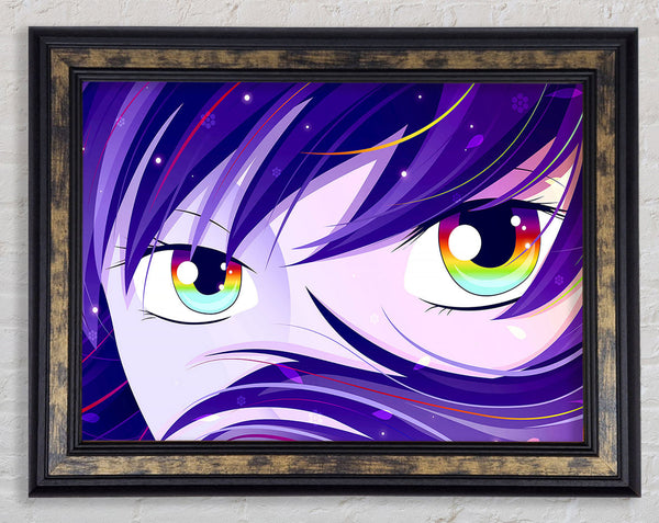 Anime Rainbow Eyes Framed Print