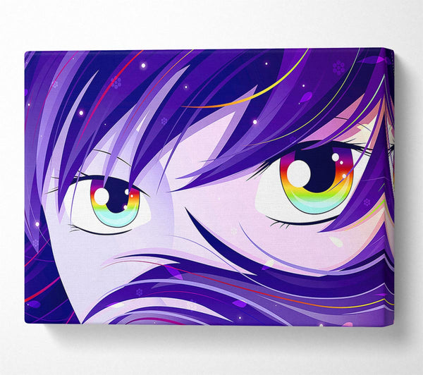  A Canvas Print of Anime Rainbow Eyes Canvas Wall Art