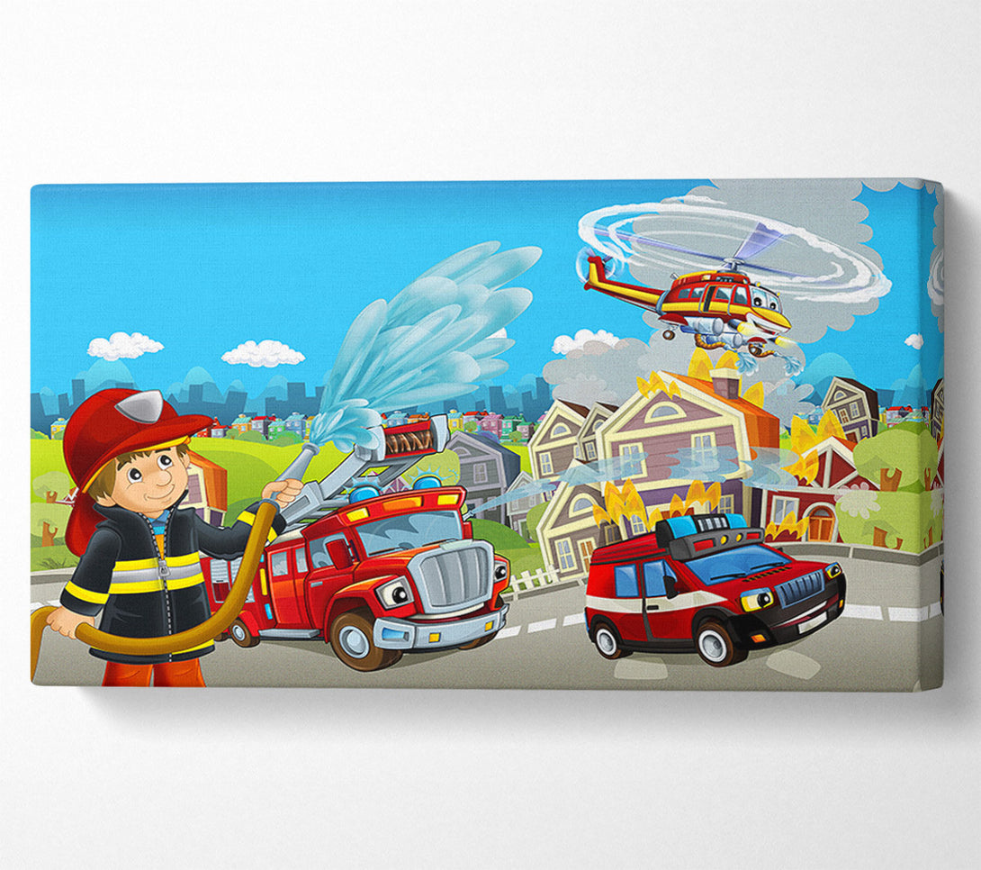  A Canvas Print of Fireman Rescue Canvas Art