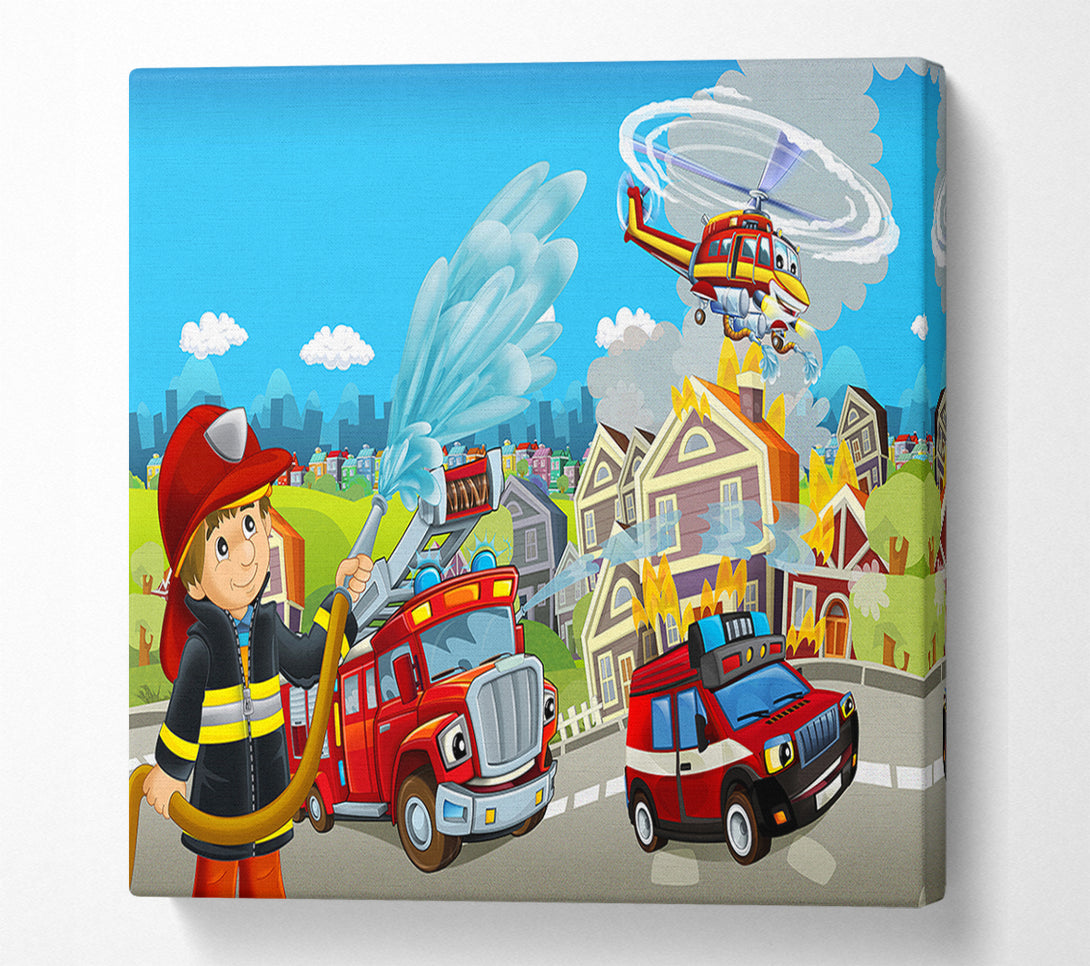  A Canvas Print of Fireman Rescue Canvas Art