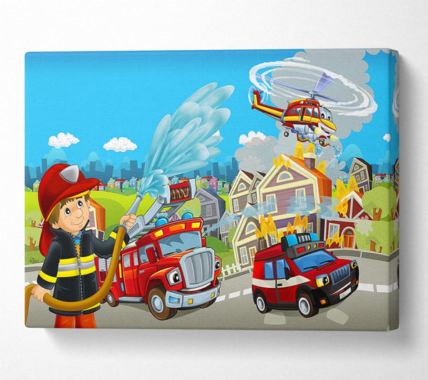 A Canvas Print of Fireman Rescue Canvas Art