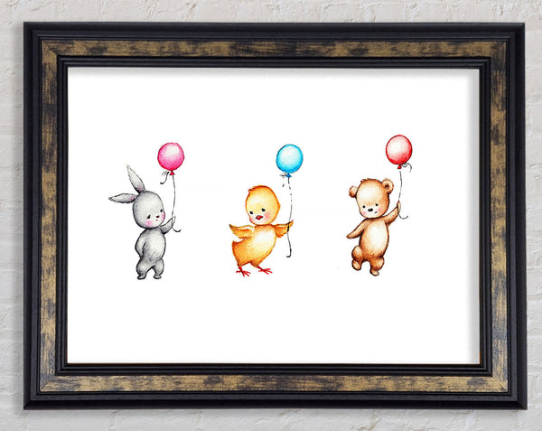Animal Balloon Family Framed Print