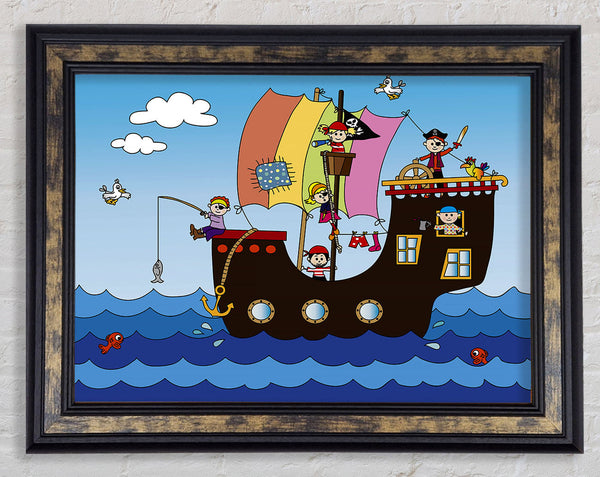 Pirates At Sea Framed Print