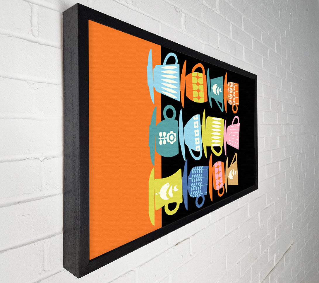  A Canvas Print of Retro Tea Cups Canvas Wall Art