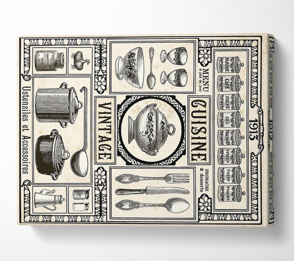 Vintage Cuisine Canvas Wall Art