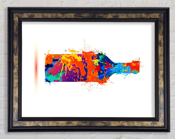 Wine Bottle Splash Framed Print