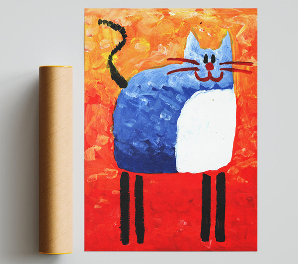 Blue Cat Poster