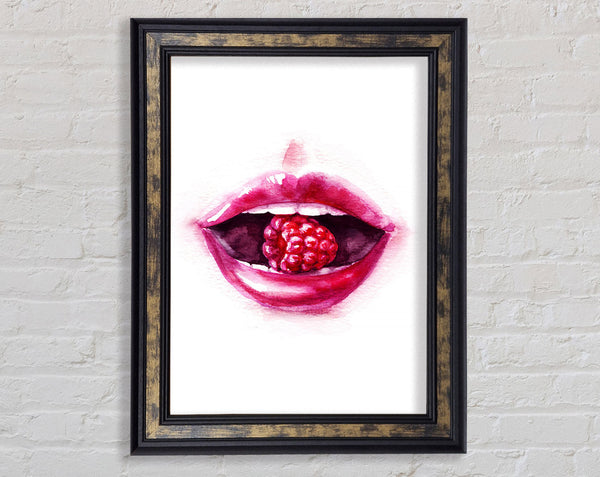 Raspberry Lips Framed Print