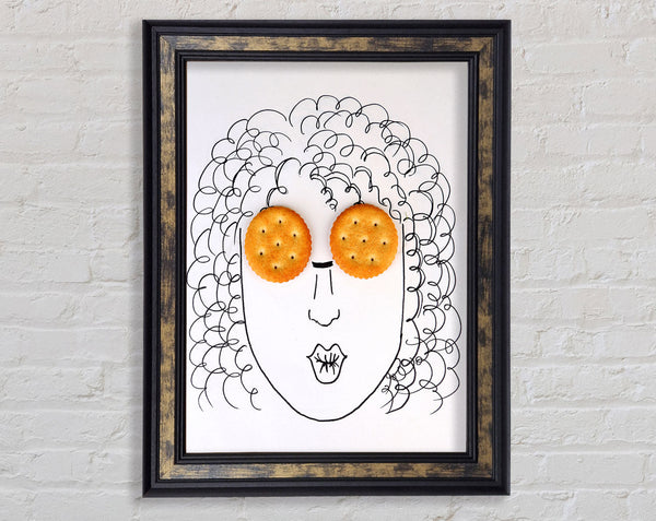 Biscuit Eyes Framed Print