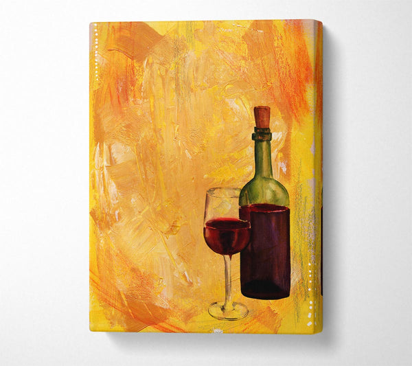Red Wine Bottle Canvas Wall Art