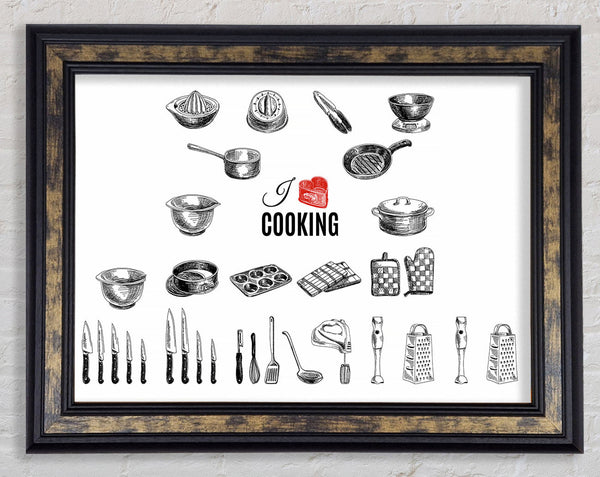 I Love Cooking 8 Framed Print