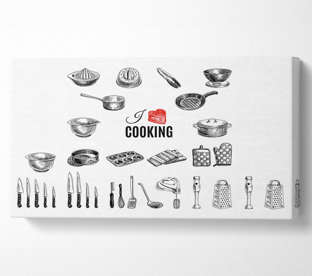  A Canvas Print of I Love Cooking 8 Canvas Print
