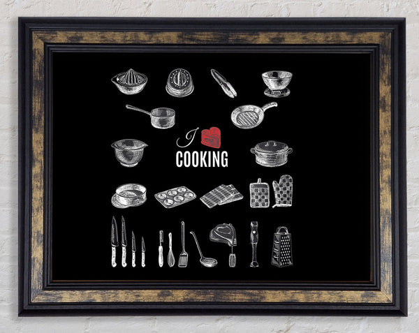 I Love Cooking 2 Framed Print