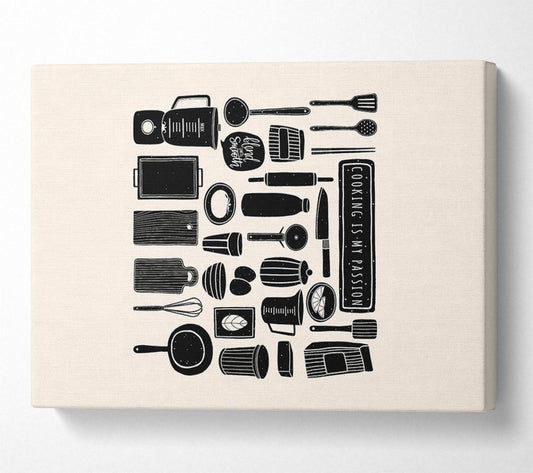 Cooking Is My Passion Canvas Wall Art