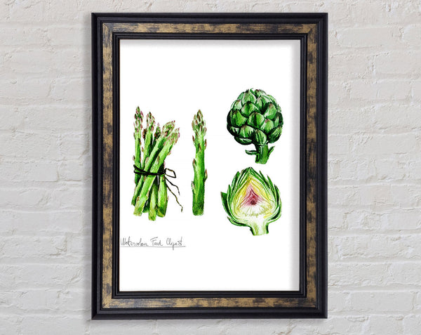 Asparagus And Artichoke Framed Print