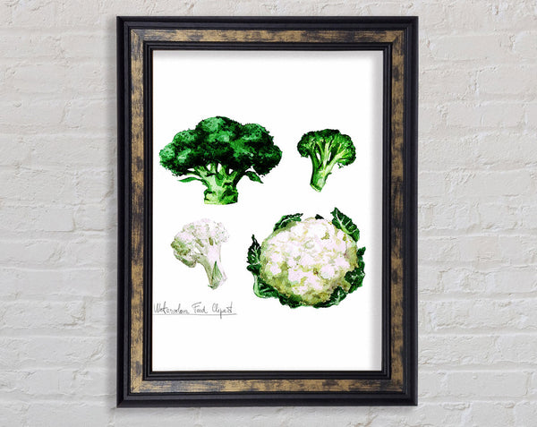 Cauliflower And Broccoli Framed Print