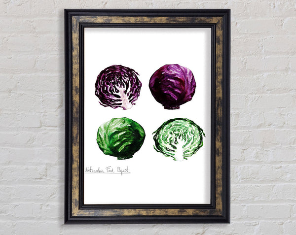 Red And Green Cabbage Framed Print